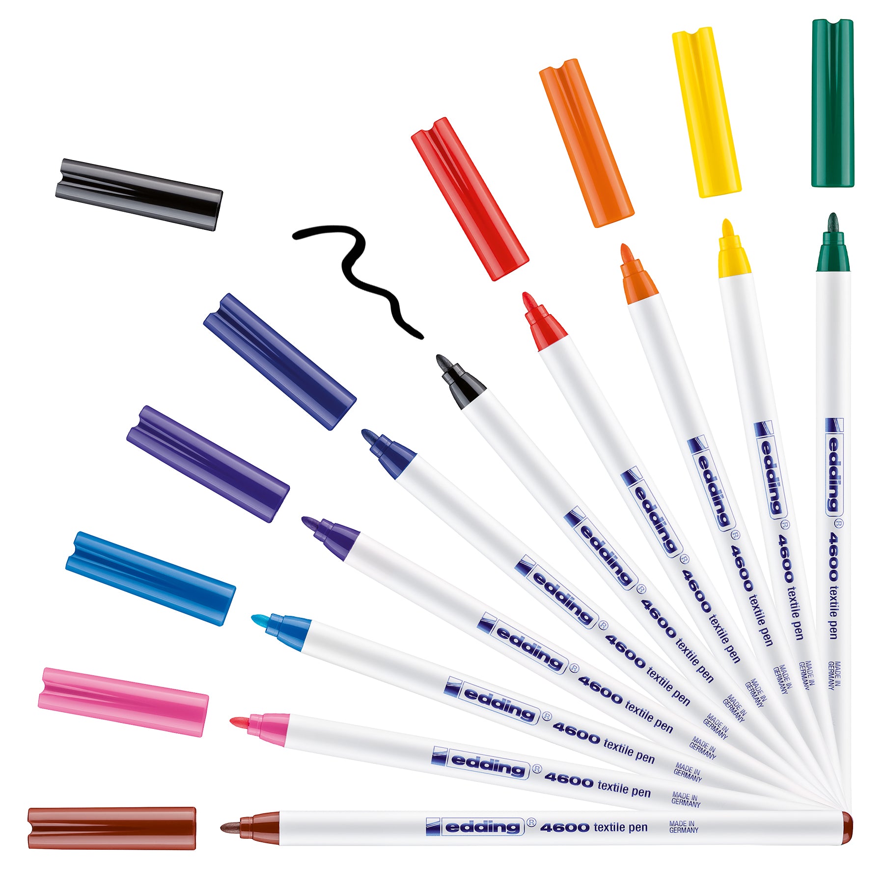 edding 4600 Textile Pen - Set of 10 - Basic