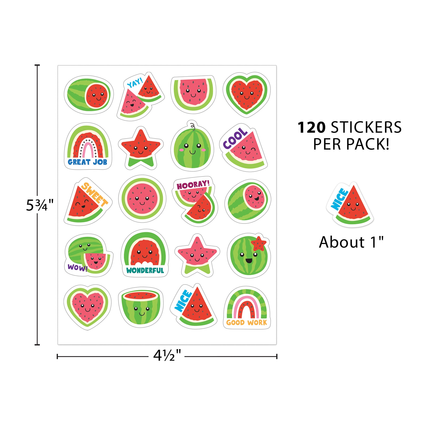 Watermelon Smelly Stickers, Pack of 120