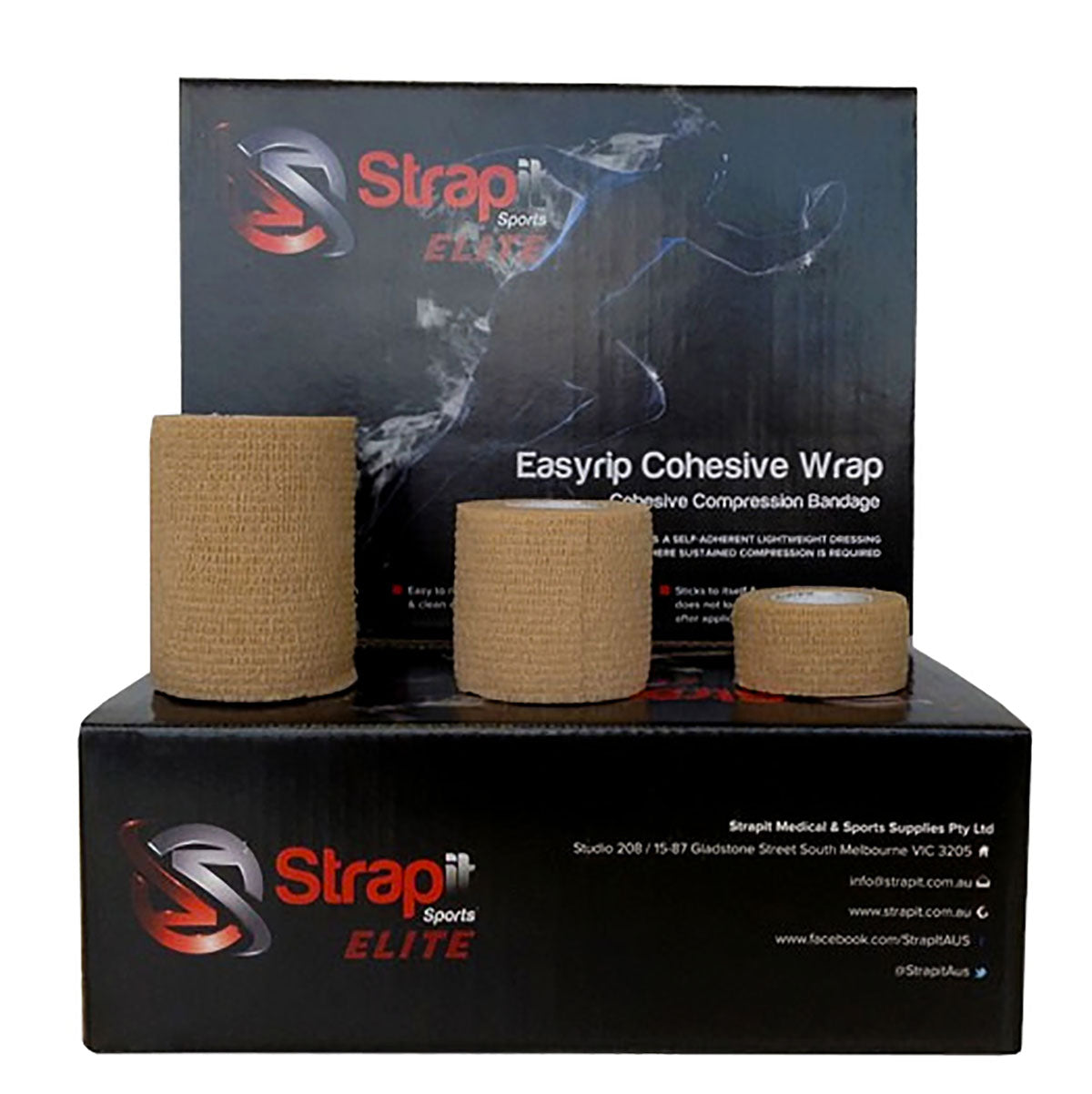 Strapit Professional Cohesive Bandage LF, 1 in x 11 yds, Box of 24