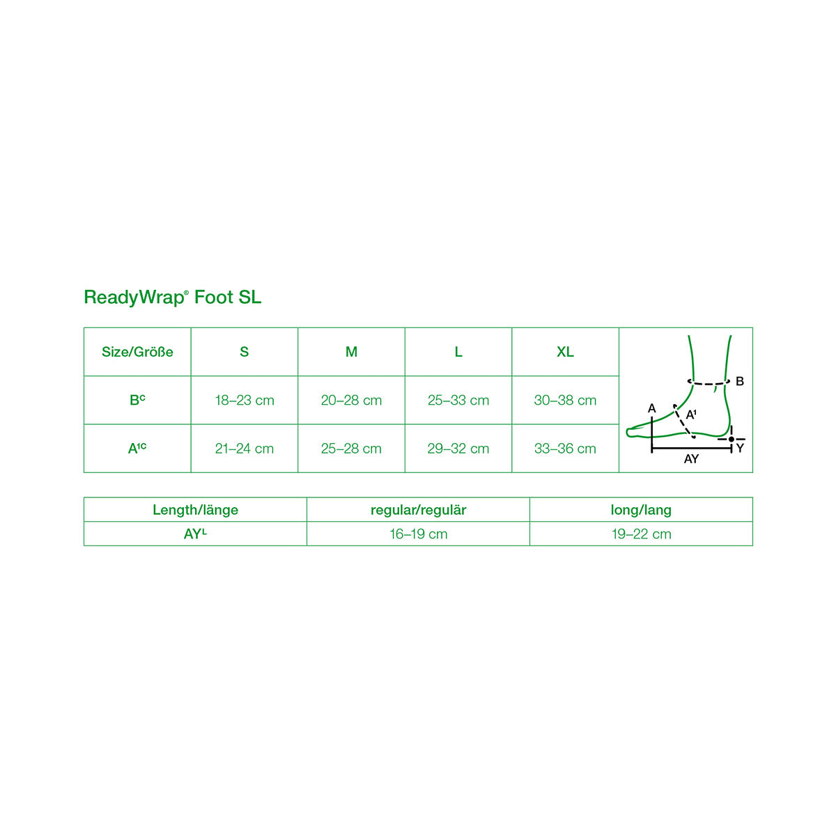 ReadyWrap Foot SL, Long, Right Foot, Beige, Large