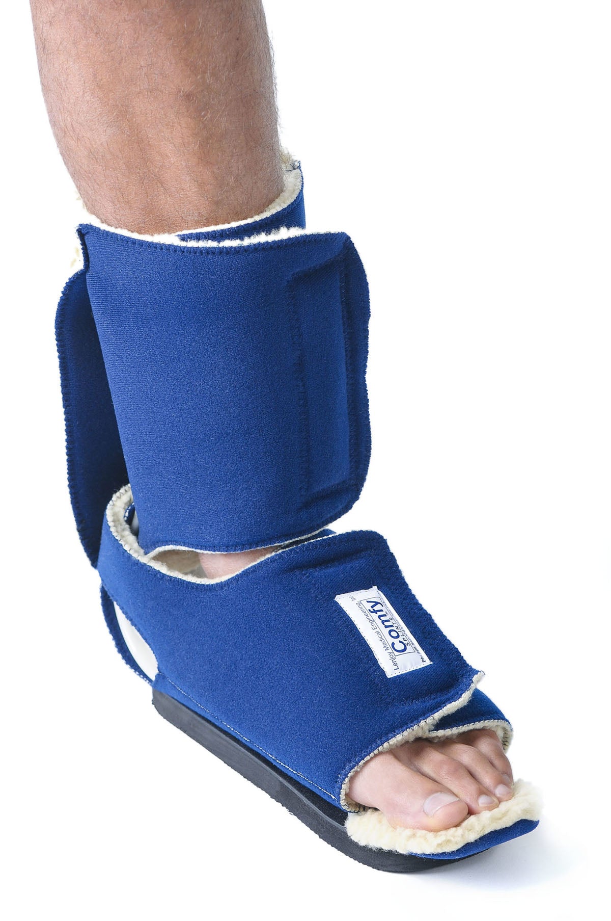Comfy Ambulating Boot, Fleece Lined Headliner Material, Dark Blue, Adult Size