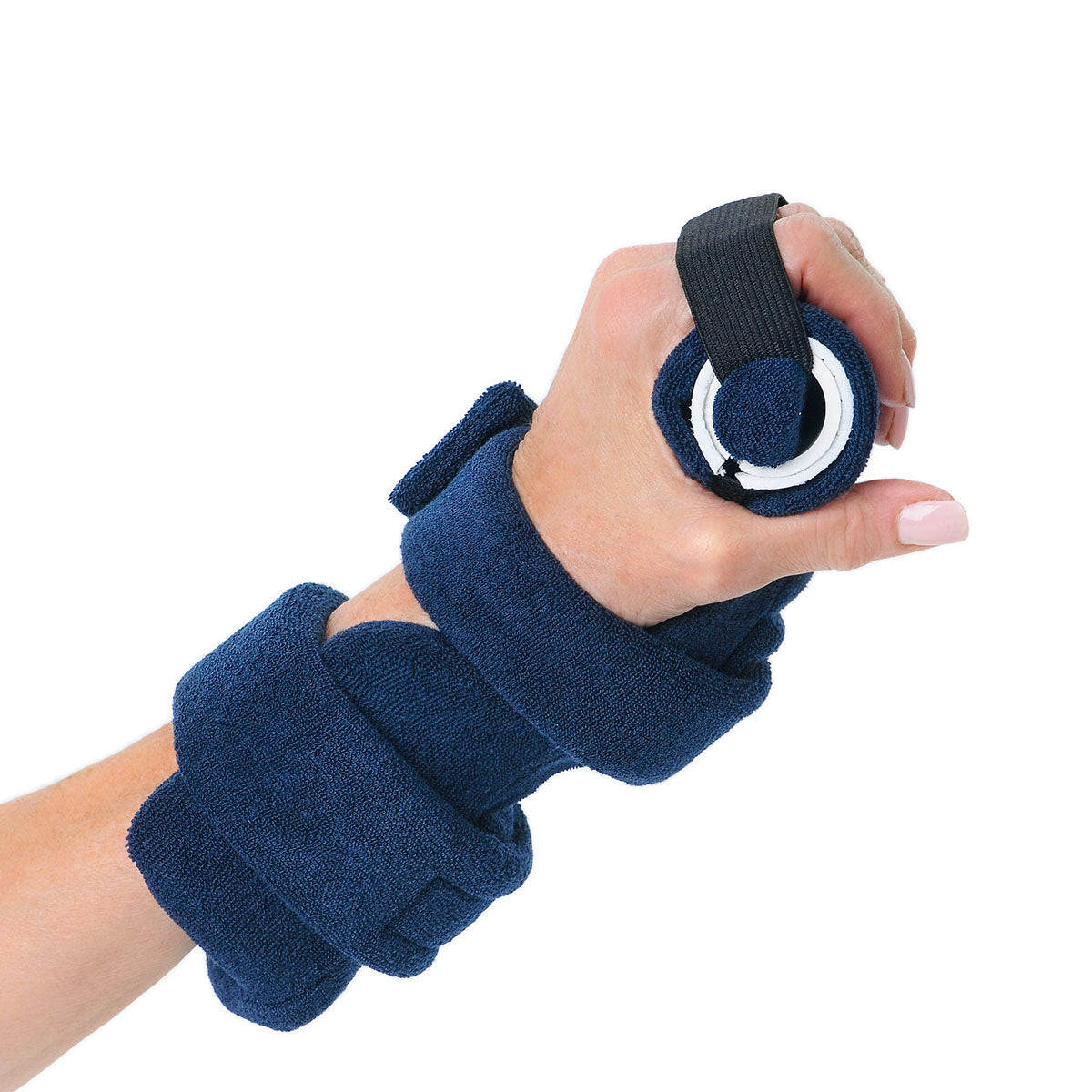 Comfy Splints, Terrycloth Comfy Finger Extender, Adult, Small, Navy Blue