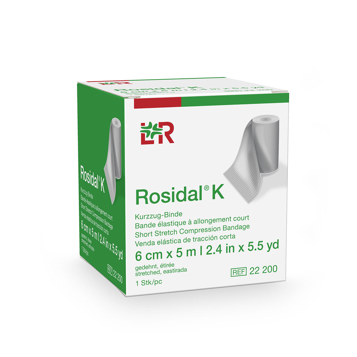 Rosidal K Short Stretch Elastic Bandage, 2.4 in x 5.5 yds (6 cm x 5 m), Case of 20