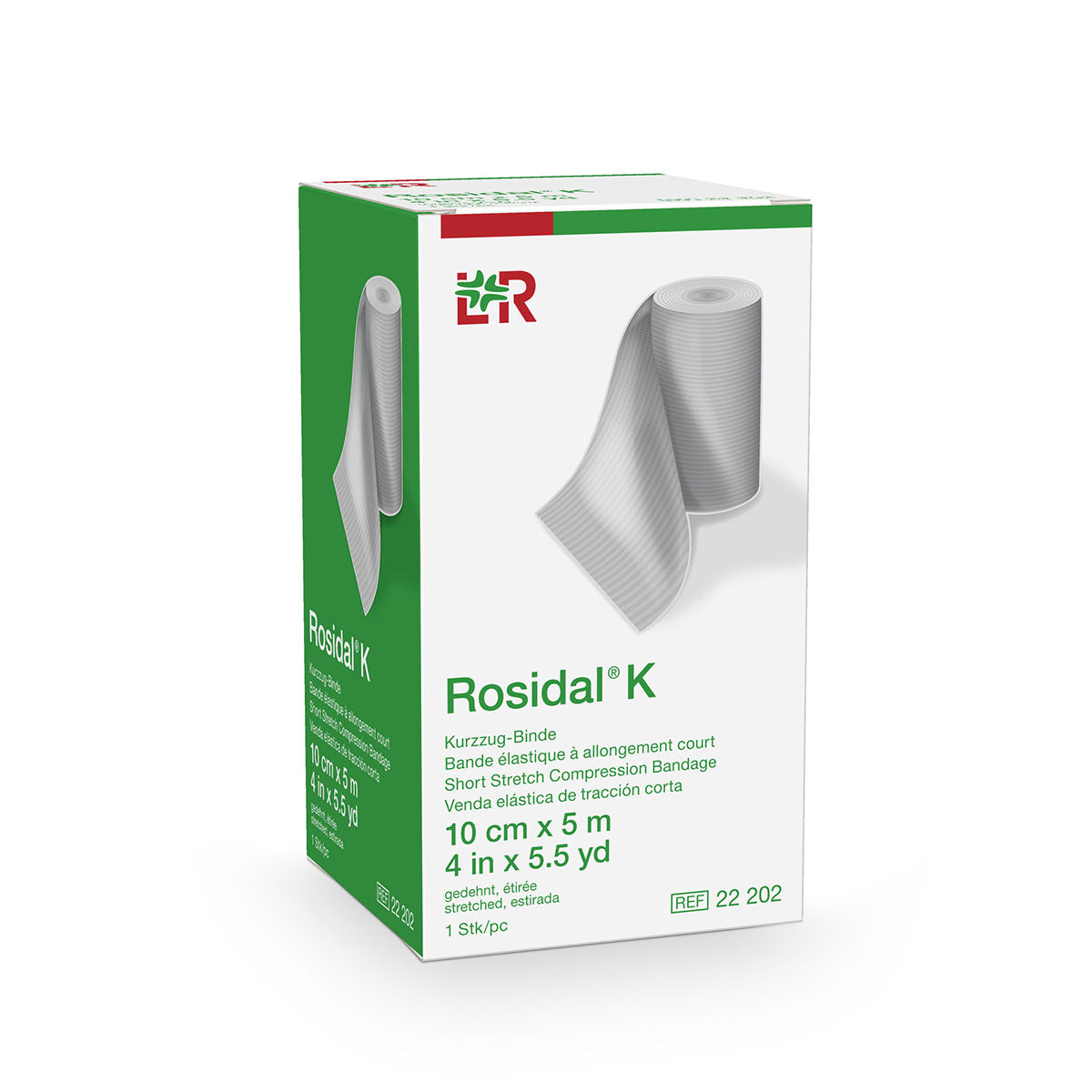 Rosidal K Short Stretch Elastic Bandage, 4 in x 5.5 yds (10 cm x 5 m)