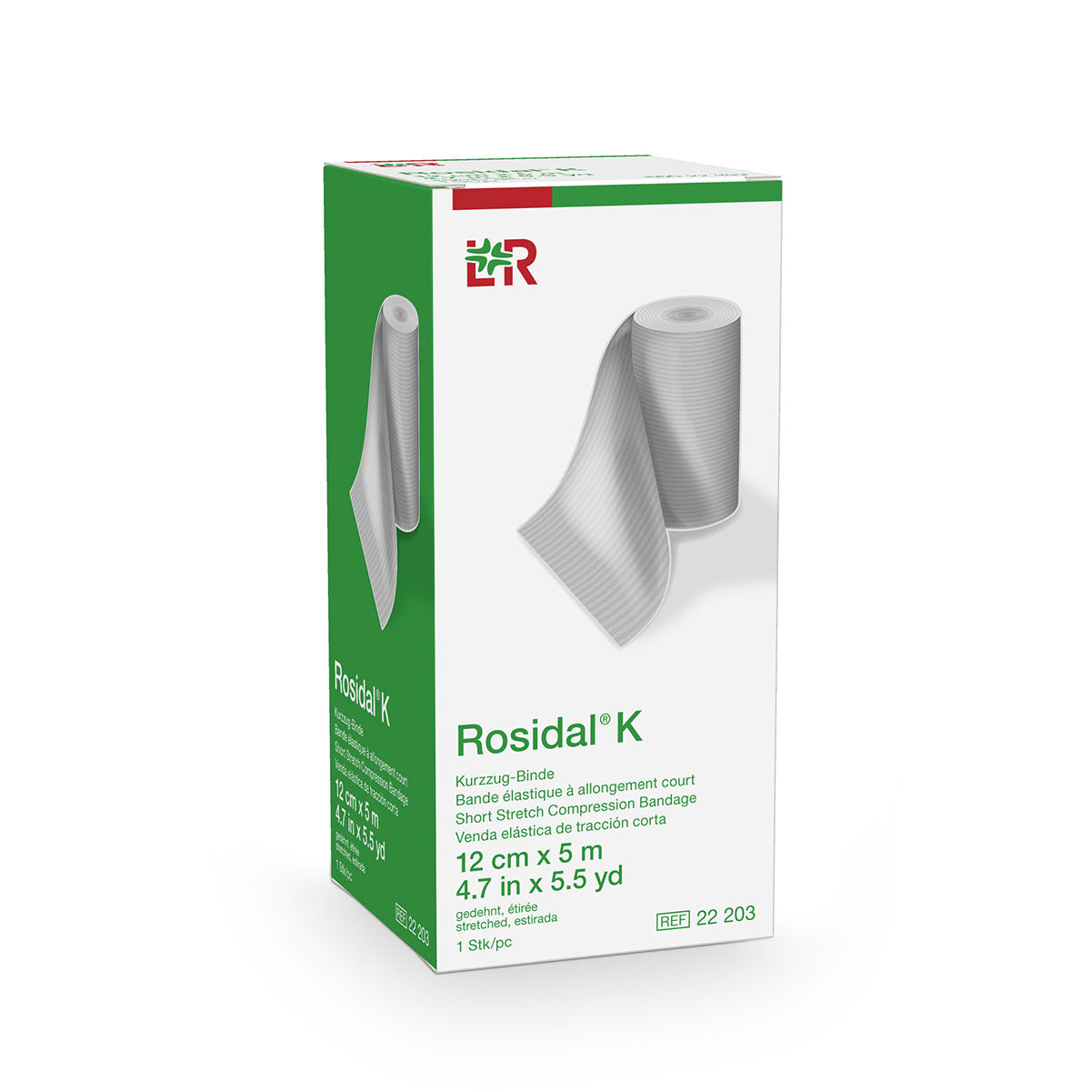 Rosidal K Short Stretch Elastic Bandage, 4.7 in x 5.5 yds (12 cm x 5 m)