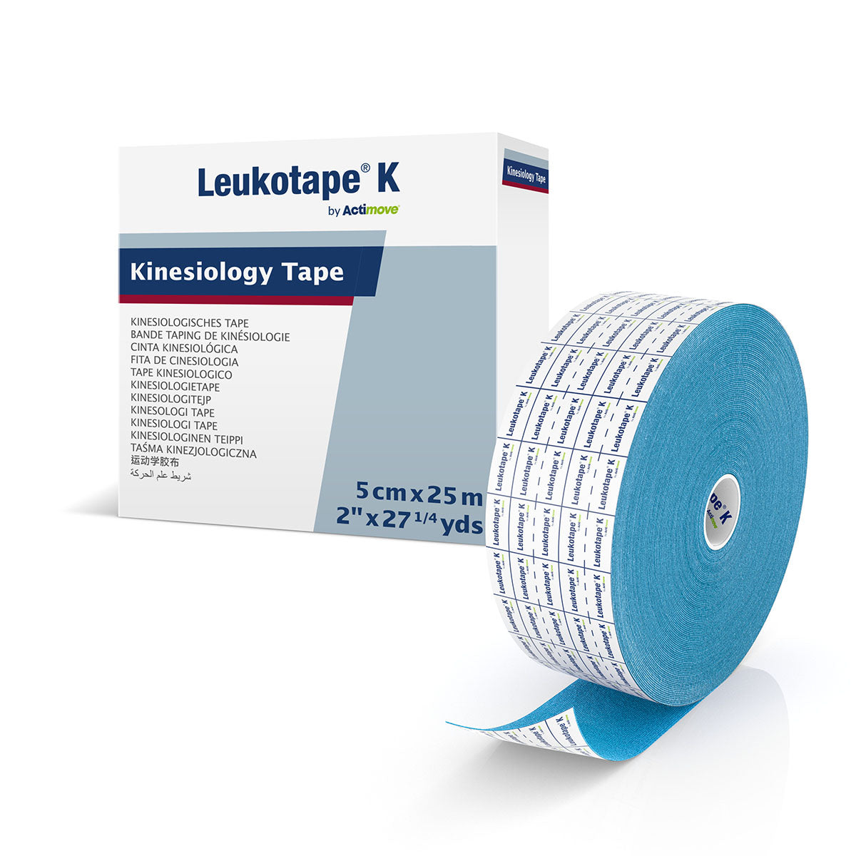 Actimove Leukotape K, 2" x 27 yd, Light Blue, 1 Bulk Roll