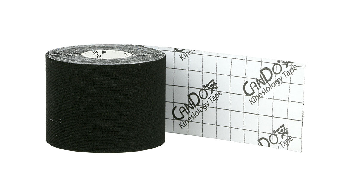 CanDo Kinesiology Tape, 2" x 16.5 ft, Black, 1 Roll