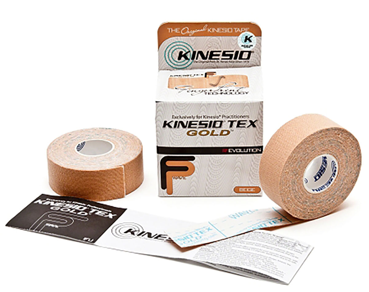 Kinesio Tape, Tex Gold FP, 1" x 5.5 yds, Beige, 6 pkg of 2 rolls