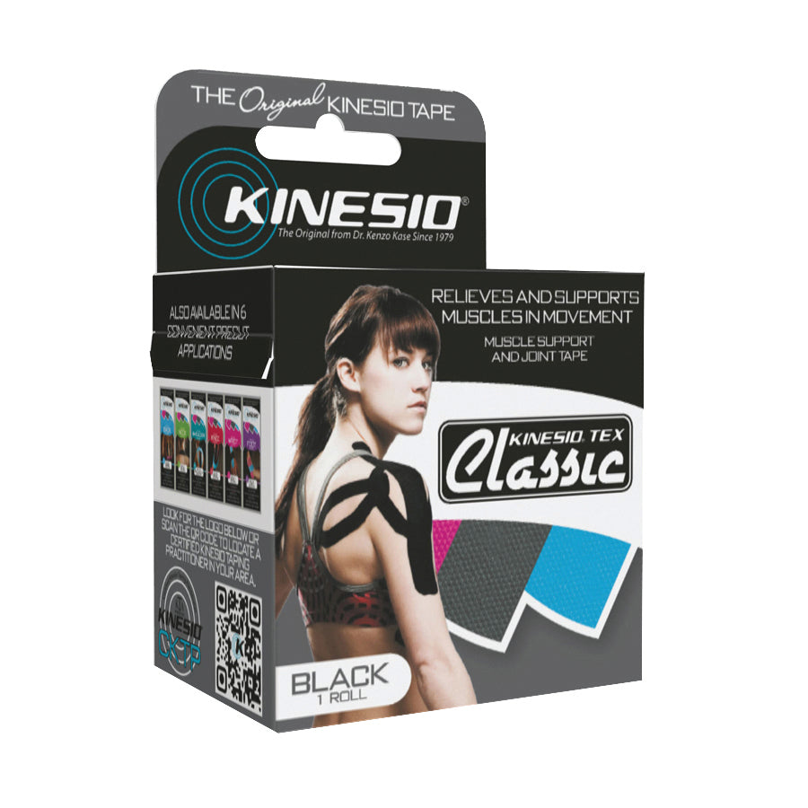 Kinesio Tape, Tex Classic, 2" x 4.4 yds, Black, 1 Roll