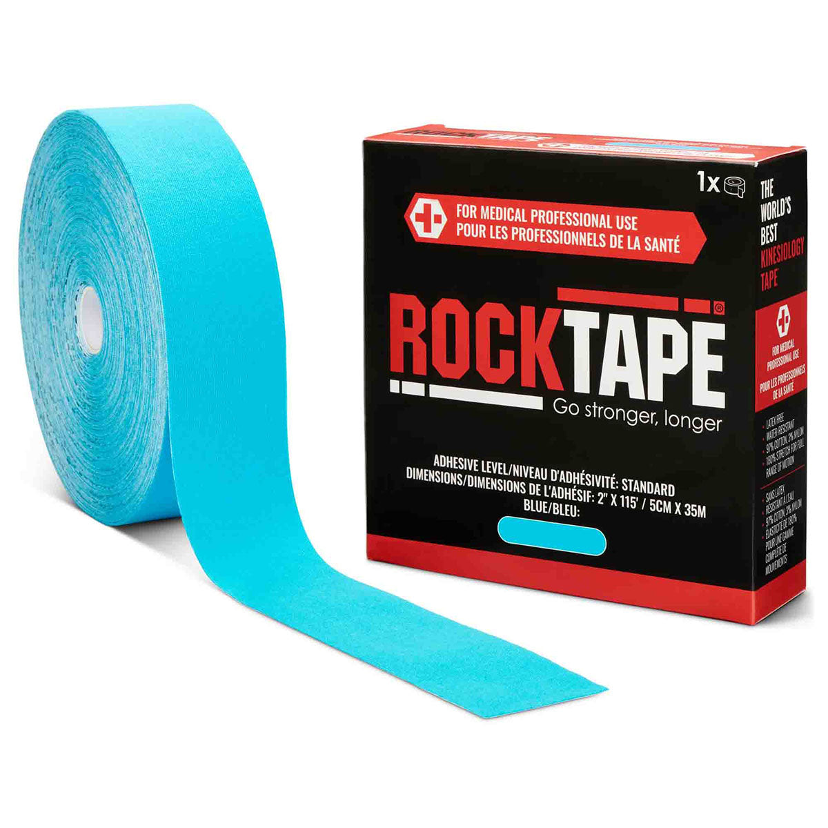RockTape Bulk Roll, Standard Adhesive, Blue, 2" x 115'