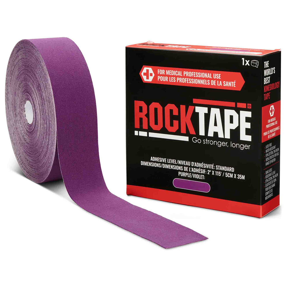 RockTape Bulk Roll, Standard Adhesive, Purple, 2" x 115'