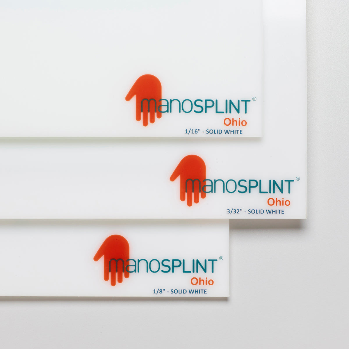 Manosplint Ohio Solid White 1/16" x 18" x 24" Solid White, 1 sheet