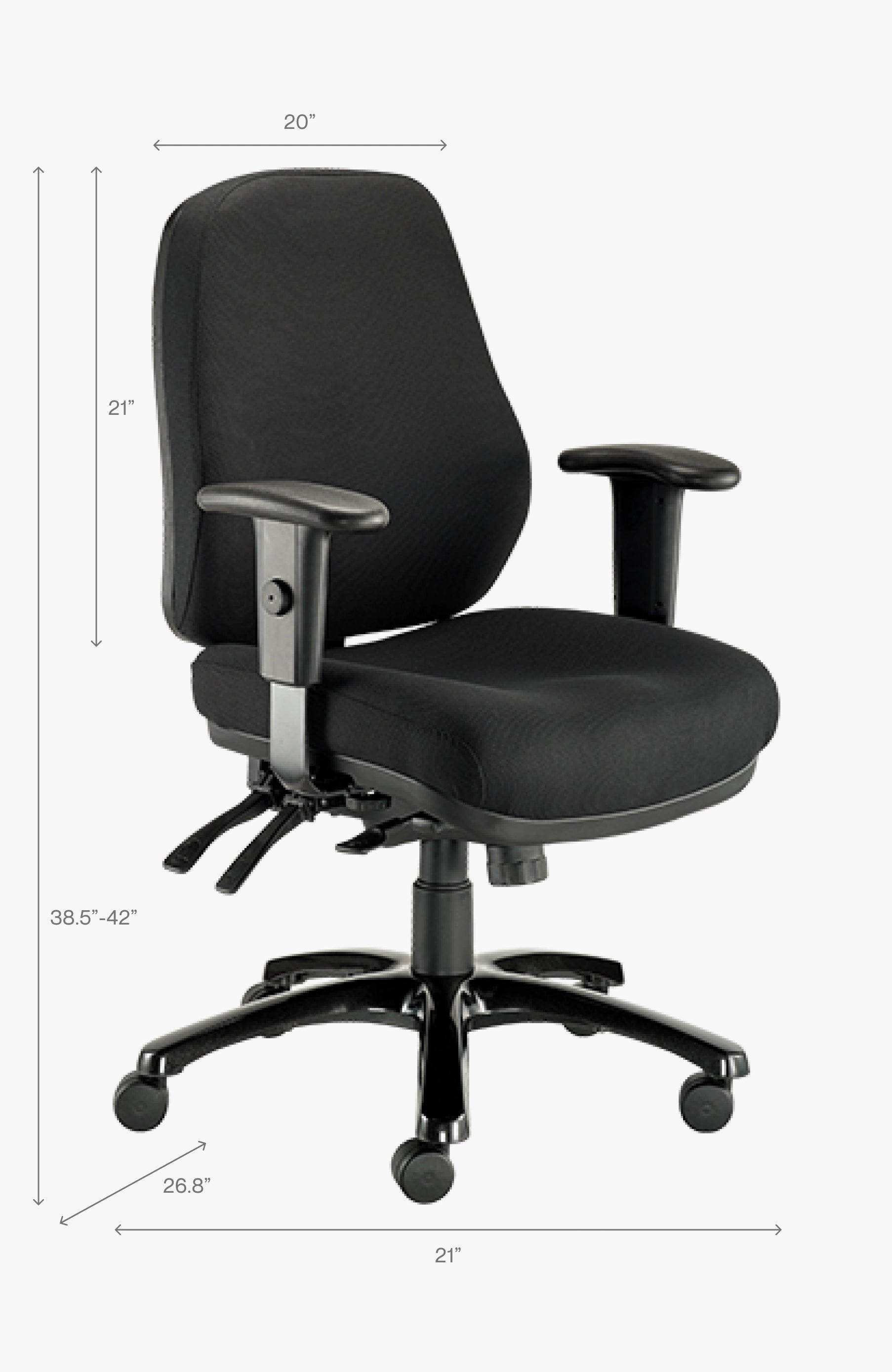 24/7 Swivel Office Chair - Dove Black
