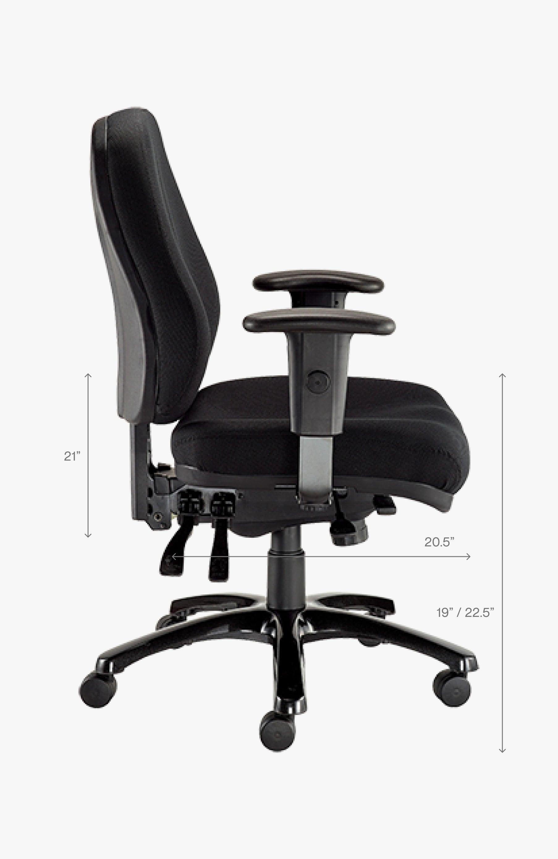 24/7 Swivel Office Chair - Dove Black
