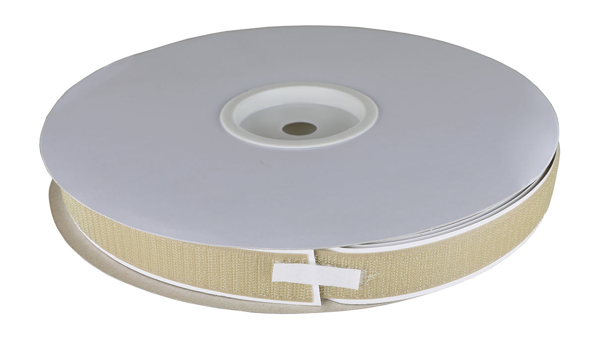 1" Self-Adhesive Hook Material, 25 Yard Dispenser Box, Tan