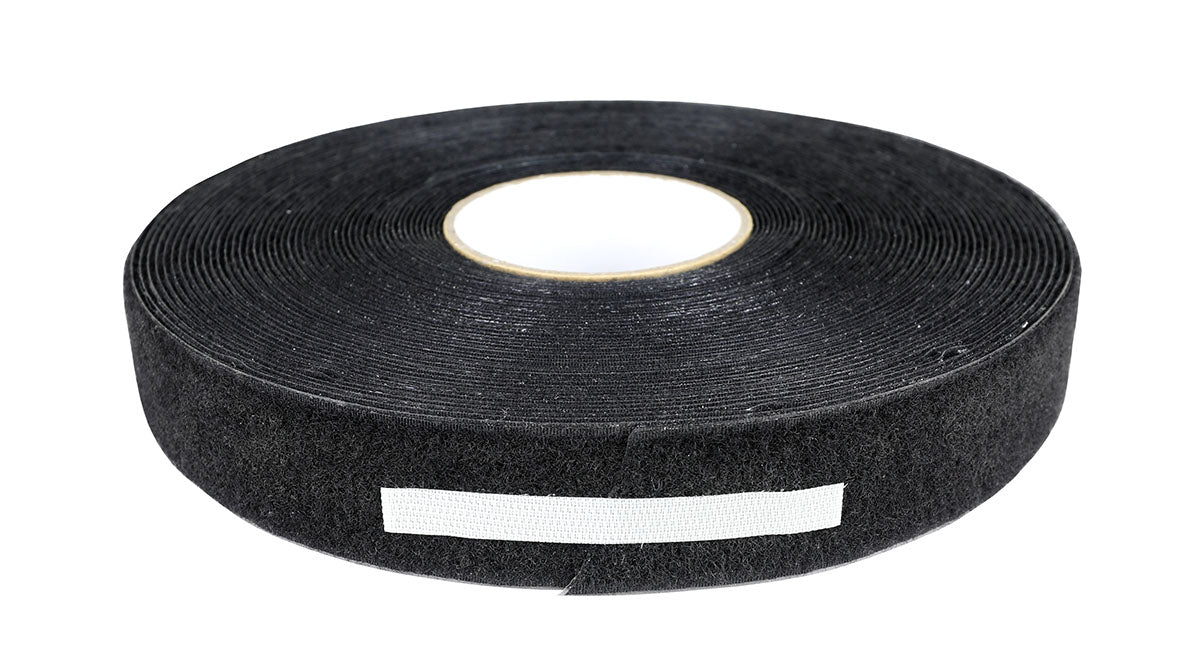1-1/2" Self-Adhesive Hook Material, 25 Yard Dispenser Box, Black