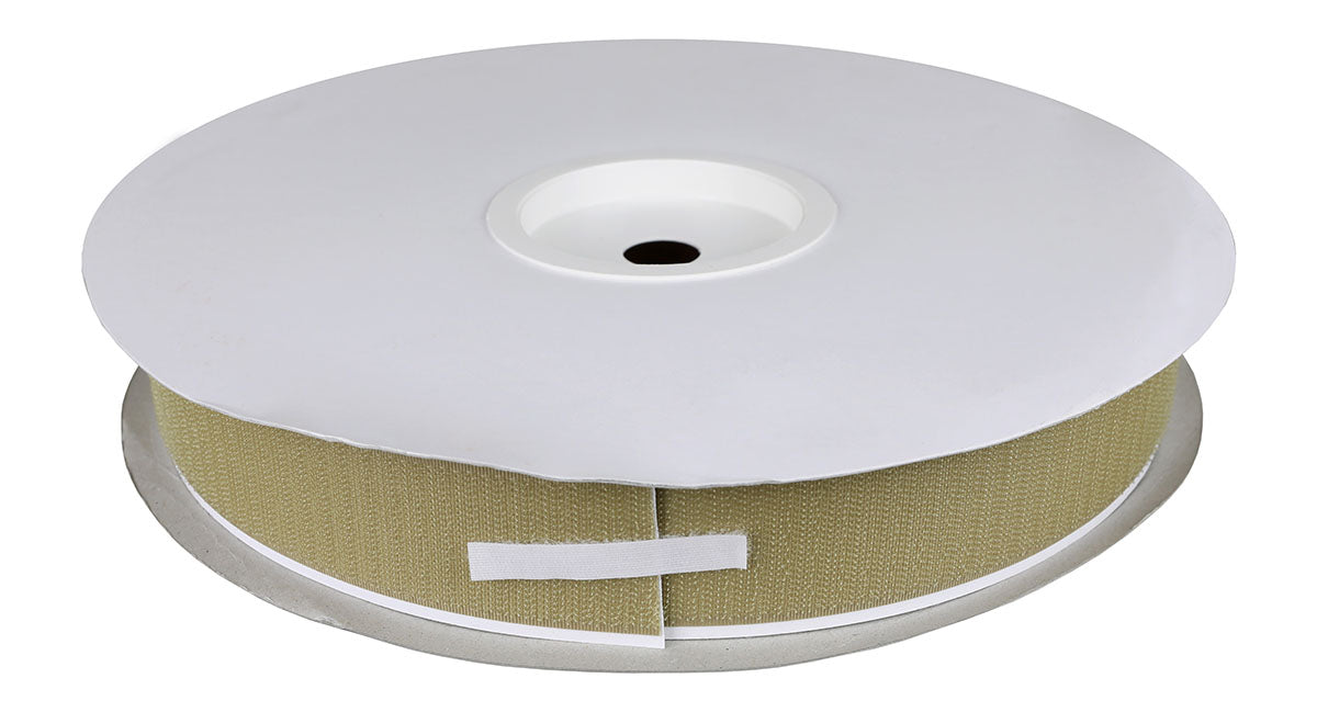 1-1/2" Self-Adhesive Hook Material, 25 Yard Dispenser Box, Tan