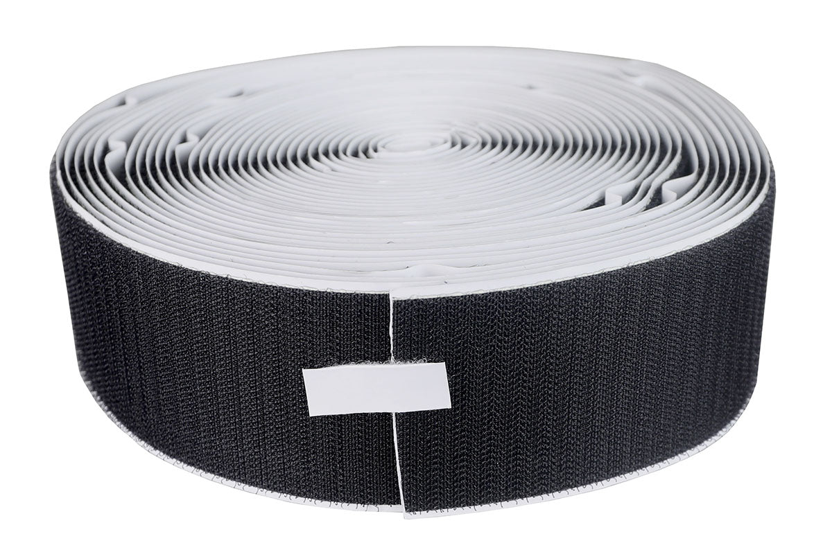 2" Self-Adhesive Hook Material, 10 Yard Dispenser Box, Black