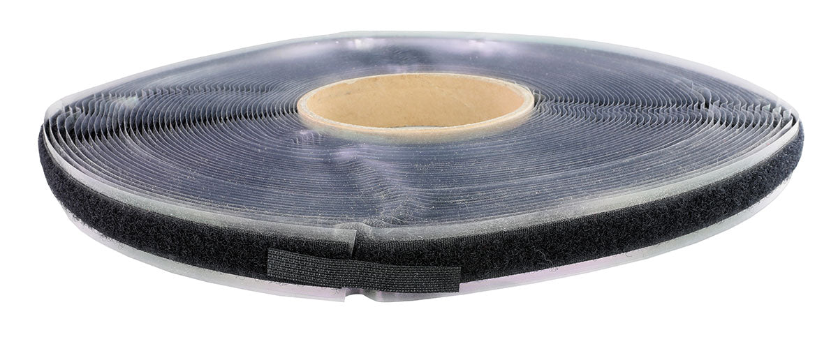 1/2" Self-Adhesive Loop Material, 25 Yard Dispenser Box, Black
