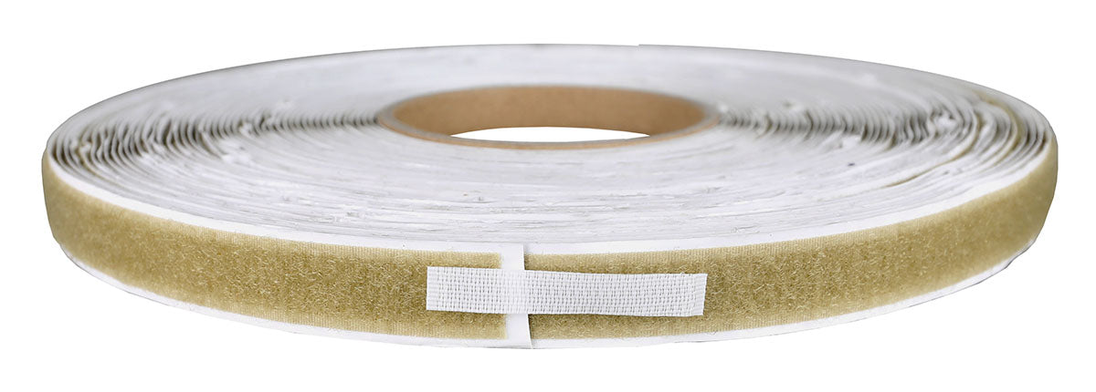 1/2" Self-Adhesive Loop Material, 25 Yard Dispenser Box, Tan