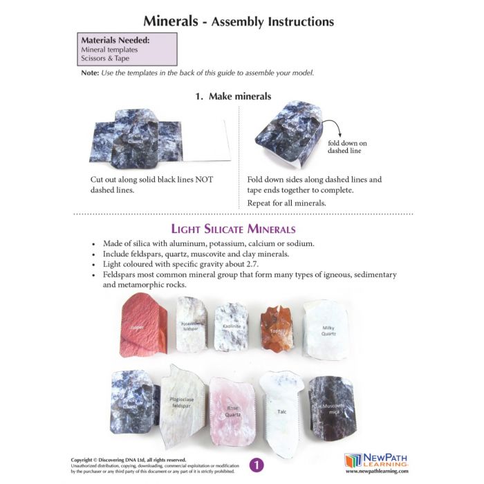 Minerals 3-D Model Kit
