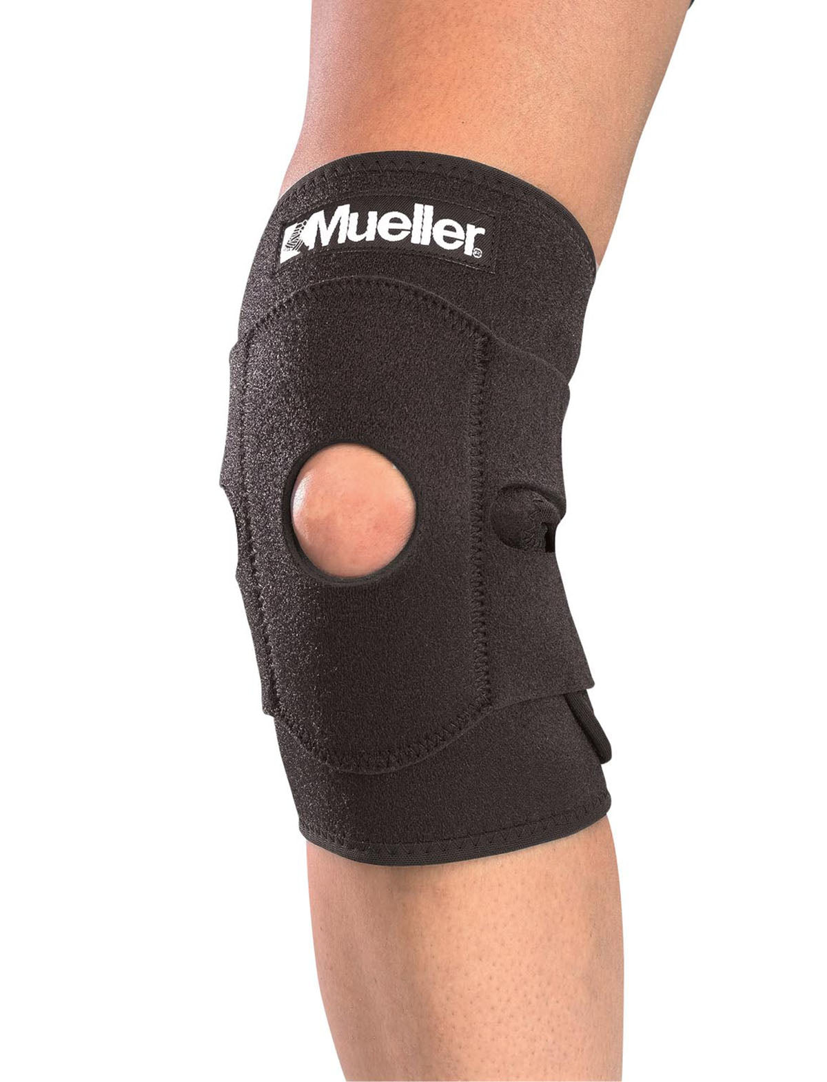 Mueller Adjustable Knee Support, Neoprene Blend, Open,  Black, OSFM