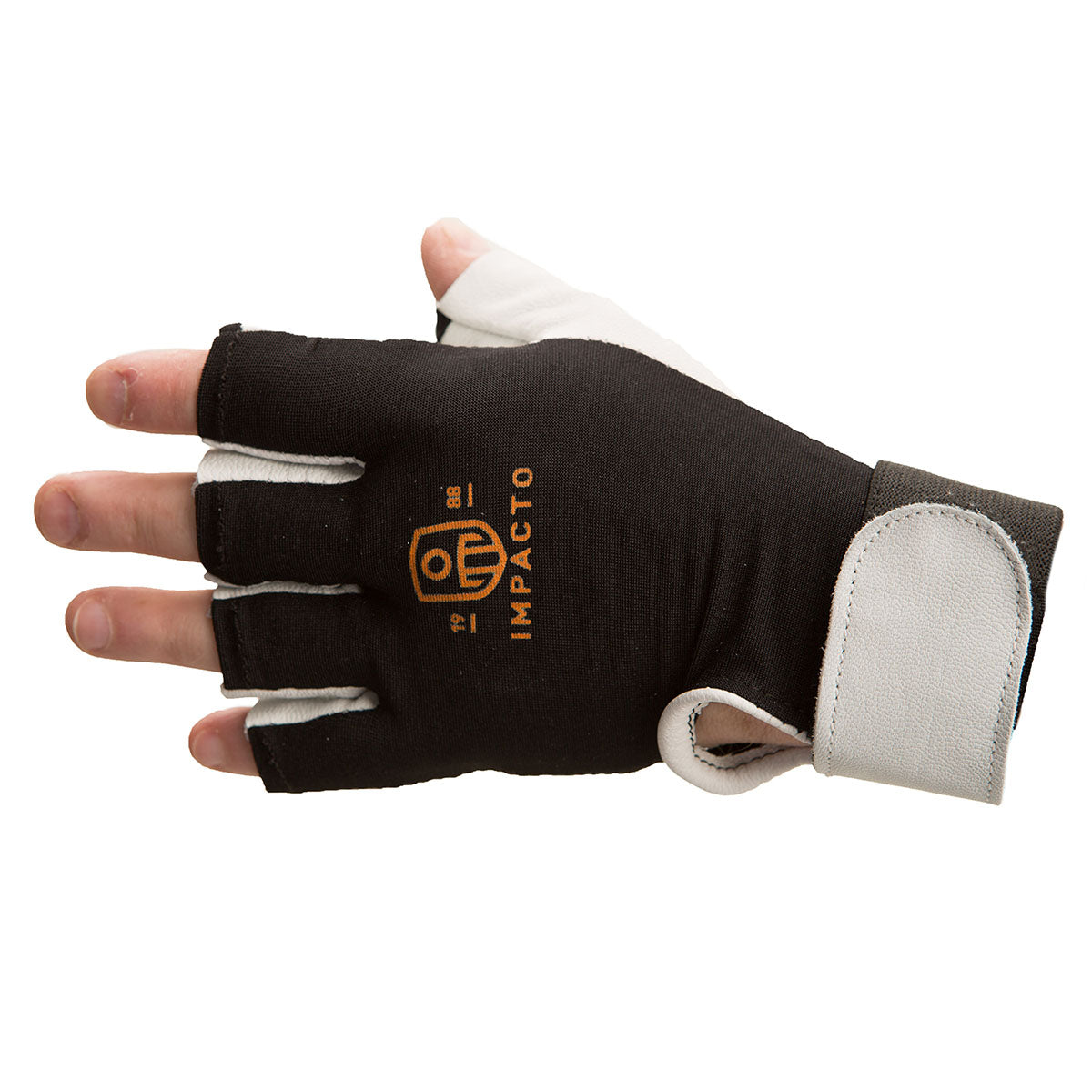 Impacto Anti-Vibration Air Glove, Nylon Lycra with Pearl Leather, Half Finger, Large