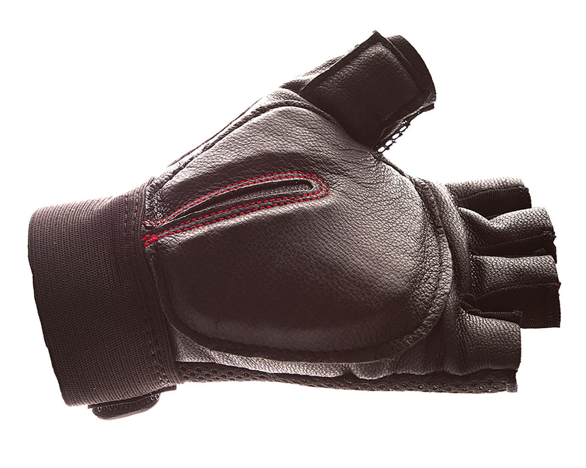 Impacto Carpal Tunnel Glove, Black Cowhide, Half Finger, Medium
