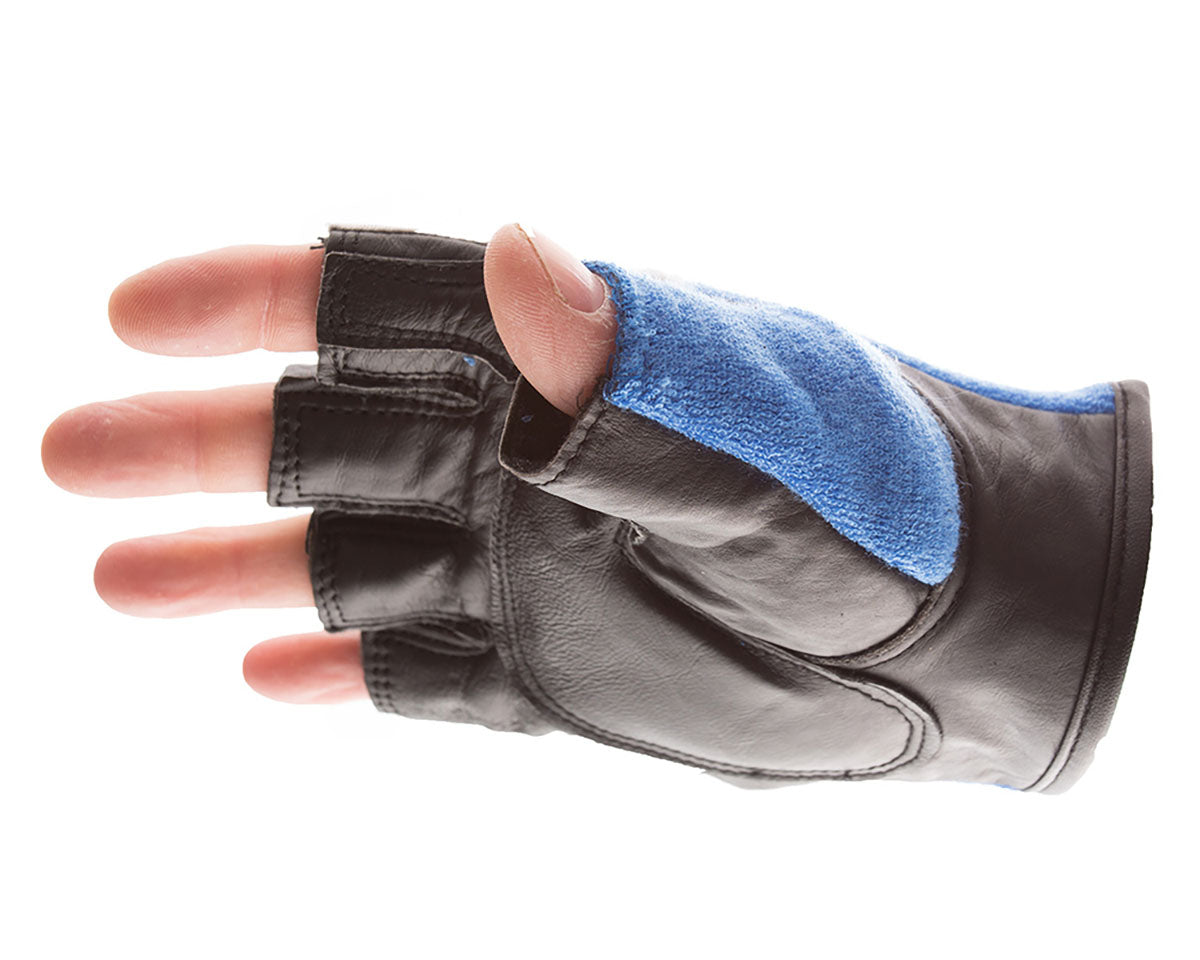 Impacto Gel Work Glove, Leather, Half Finger, Small