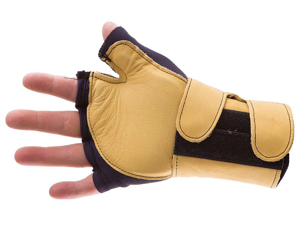 Impacto Anti-Impact Glove with Wrist Support, Nylon Lycra with Grain Leather, Fingerless, Large
