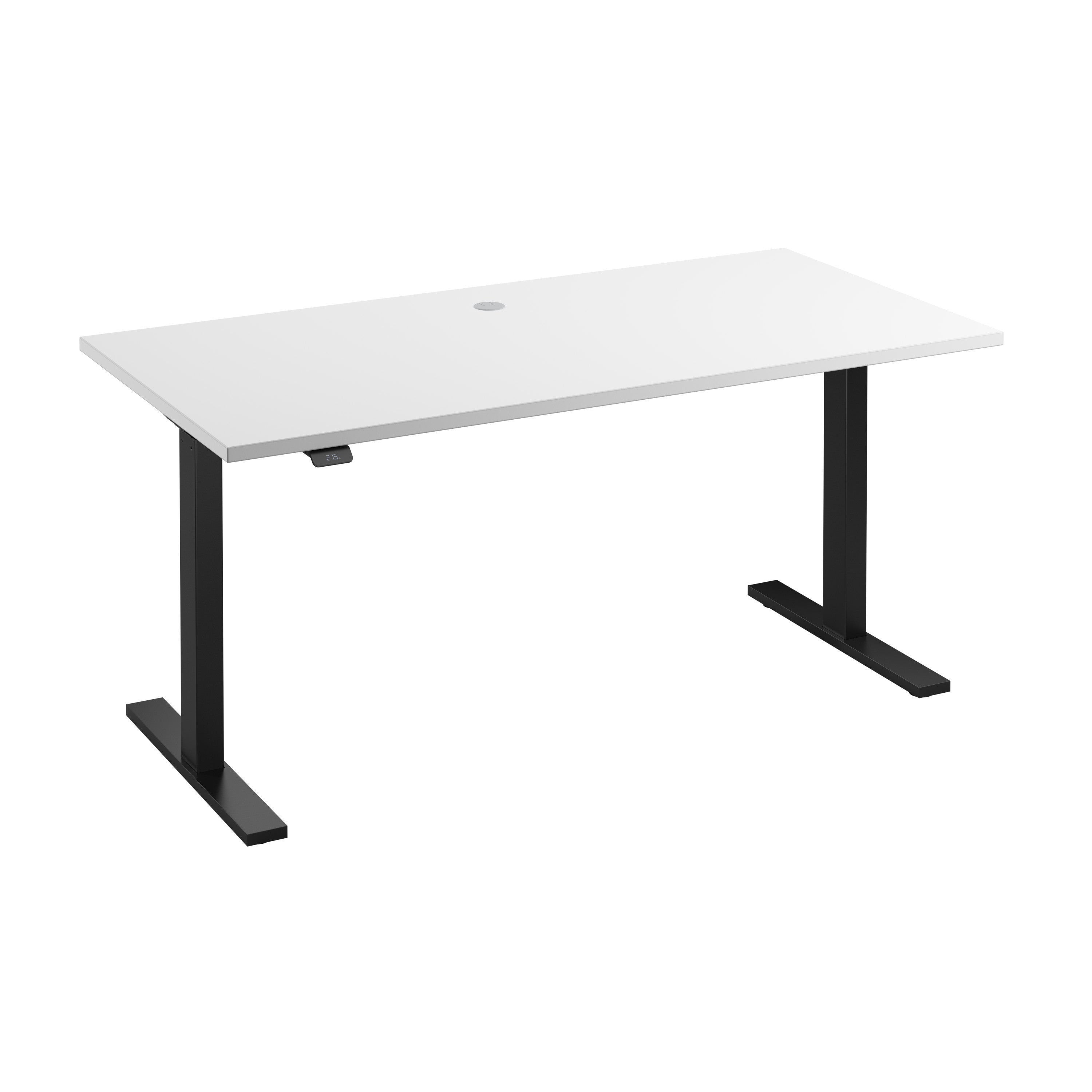 Bush Business Furniture Move 60 Series 60W x 30D Electric Height Adjustable Standing Desk in White with Black Base - 59.45" Width x 29.37" Depth x 47.69" Height