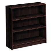 HON 1870 Series Bookcase, 3 Shelves, 36"H x 36"W x 11.5"D, Laminate, Mahogany, 42% Recycled Content, 1 Each