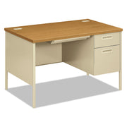 HON Metro Classic HP3251R Pedestal Desk, 2 Drawers Right Side, Square Edge, Harvest/Putty Finish, 29.5"H x 48"W x 30"D, 1 Each
