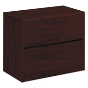HON 10500 H10563 Lateral File - 29.5" Height x 36" Width x 20" Depth - Total Drawer(s): 2 - Flat Edge - Finish: Mahogany - 1 Each