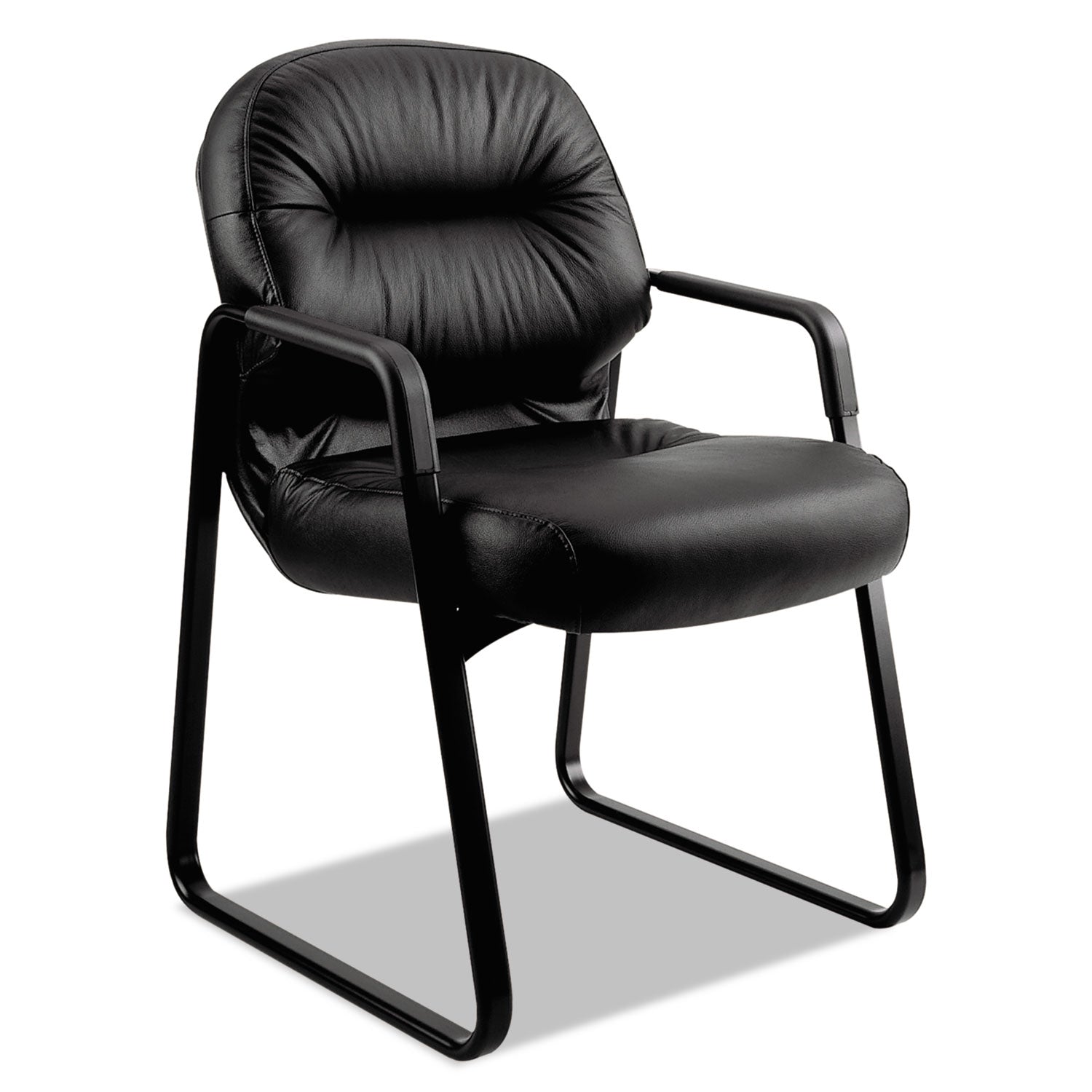 Black Seat Color - Leather Seat Material - Fiber Back Material - Black Frame Color - Sled Base - 1 Each