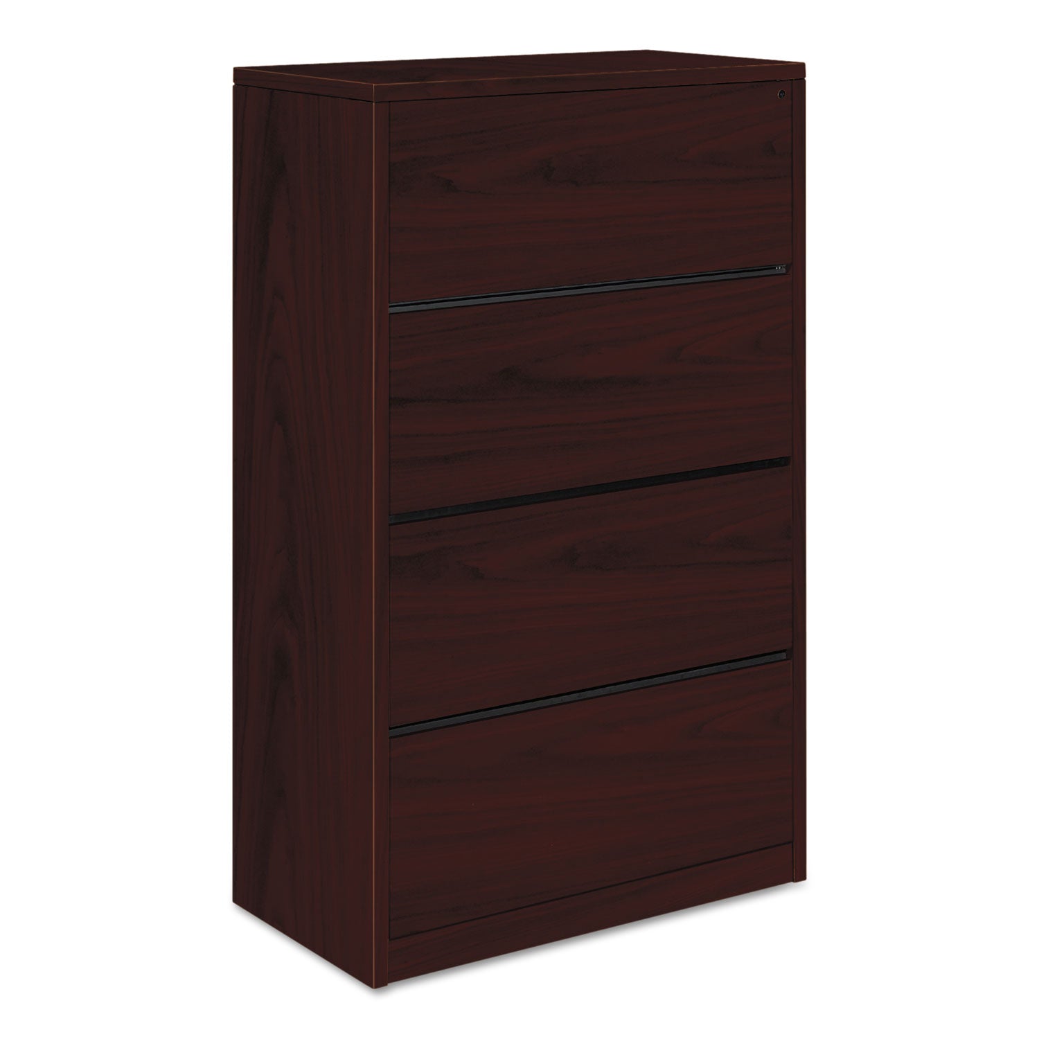 HON 10500 H10516 Lateral File - 59.1" Height x 36" Width x 20" Depth - Total Drawer(s): 4 - Flat Edge - Material: Laminate - Finish: Mahogany - 1 Each