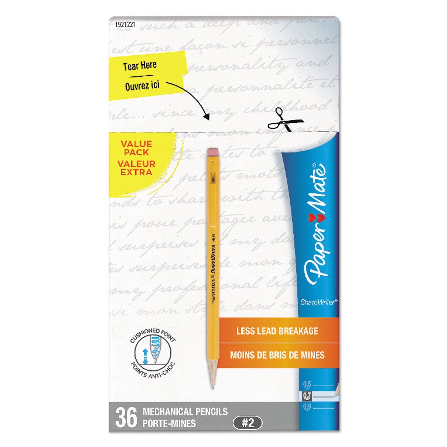 0.7 mm Graphite Lead - # 2.5 - Classic Yellow Plastic Barrel - 36 / Box