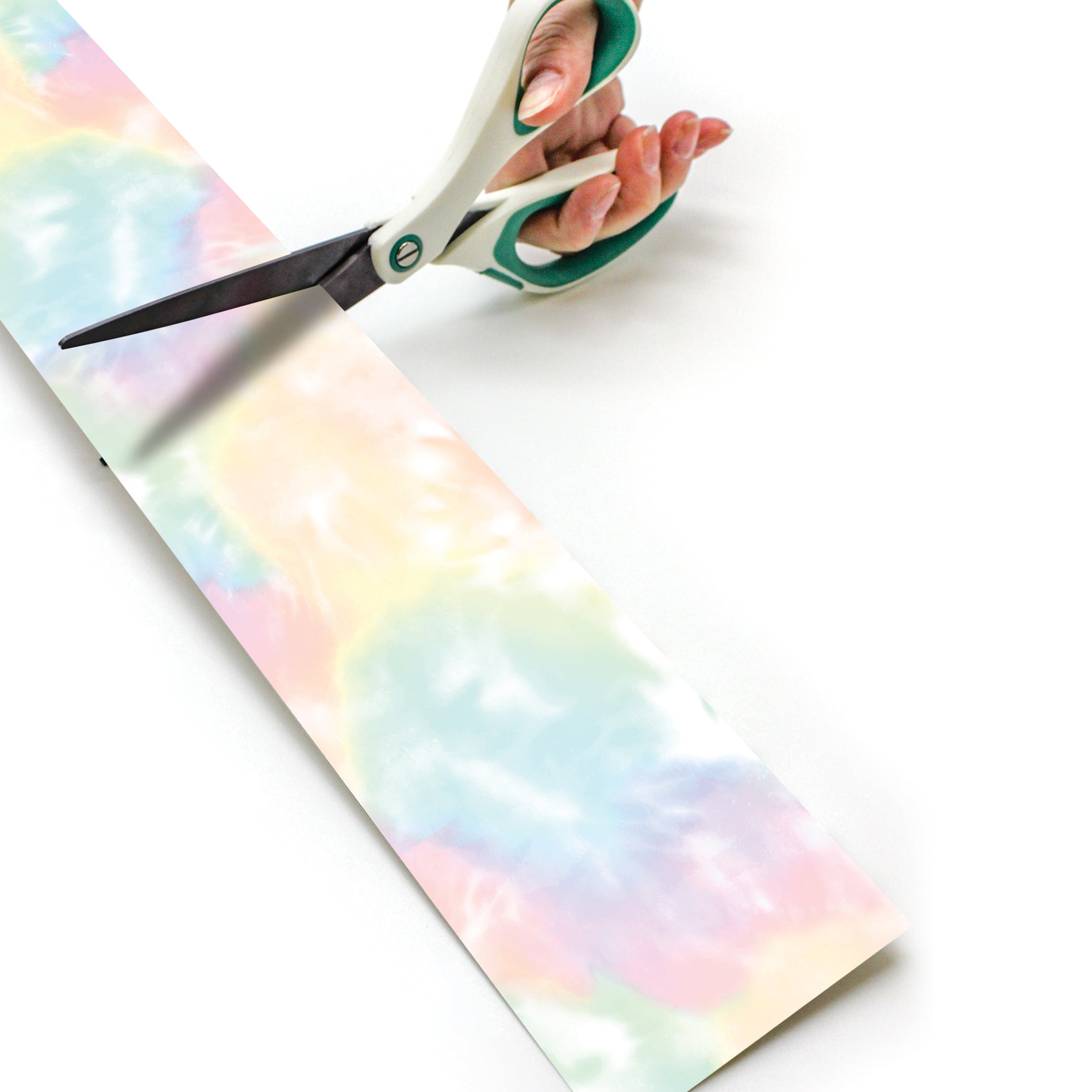 Pastel Pop Tie-Dye Straight Rolled Border Trim, 50 Feet