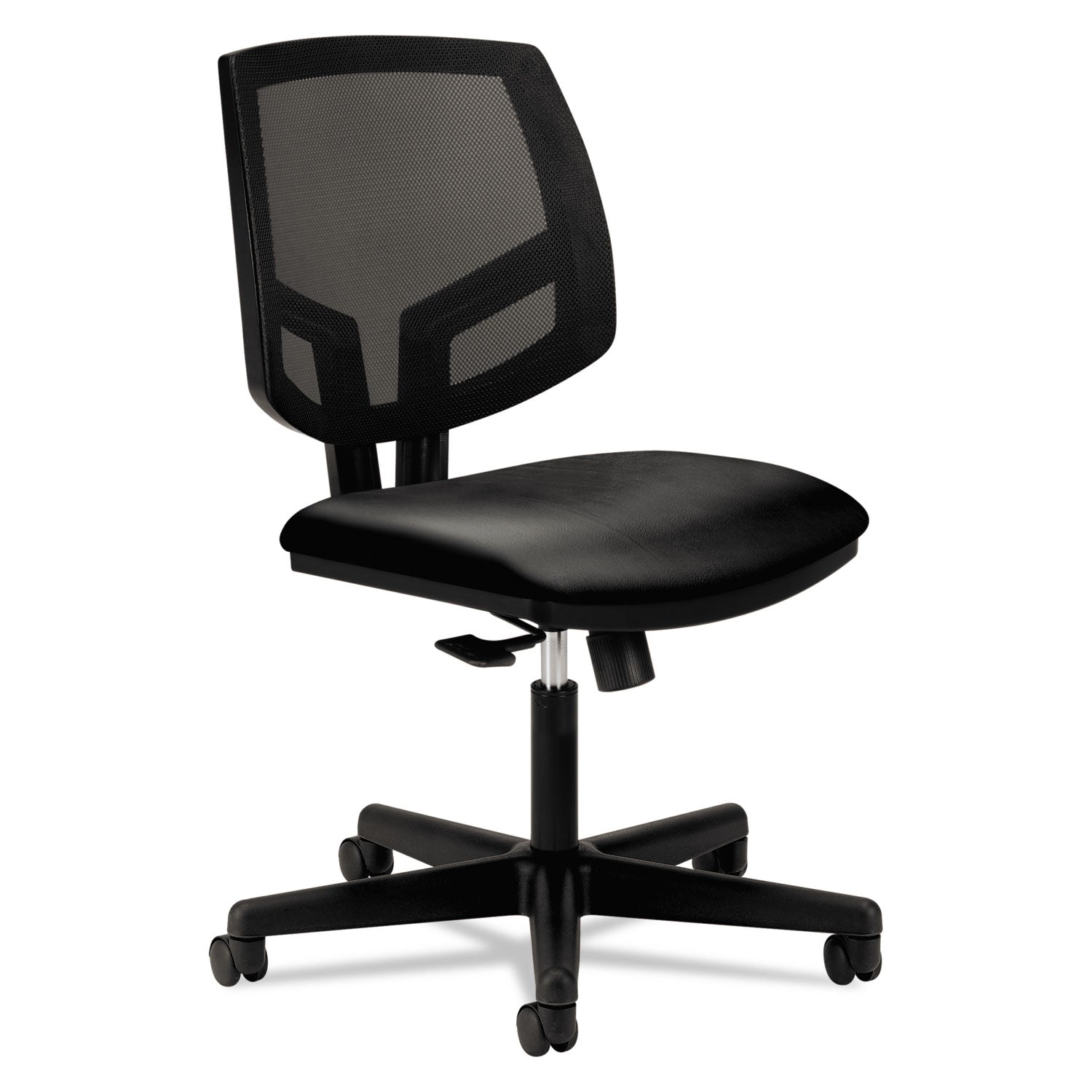 HON Volt Chair, Black Bonded Leather Seat, Black Mesh Back, Black Frame, 1 Each