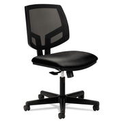 HON Volt Chair, Black Bonded Leather Seat, Black Mesh Back, Black Frame, 1 Each