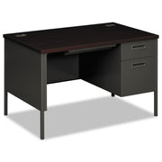 HON Metro Classic HP3251R Pedestal Desk - 29.5" Height x 48" Width x 30" Depth - Total Drawer(s): 3Right Side - Square Edge - Finish: Charcoal - 1 Each