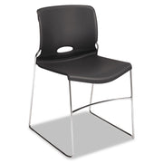 HON Olson Chair, Plastic Seat and Back, Lava Color, Chrome Steel Frame, Stackable, 4 per Carton