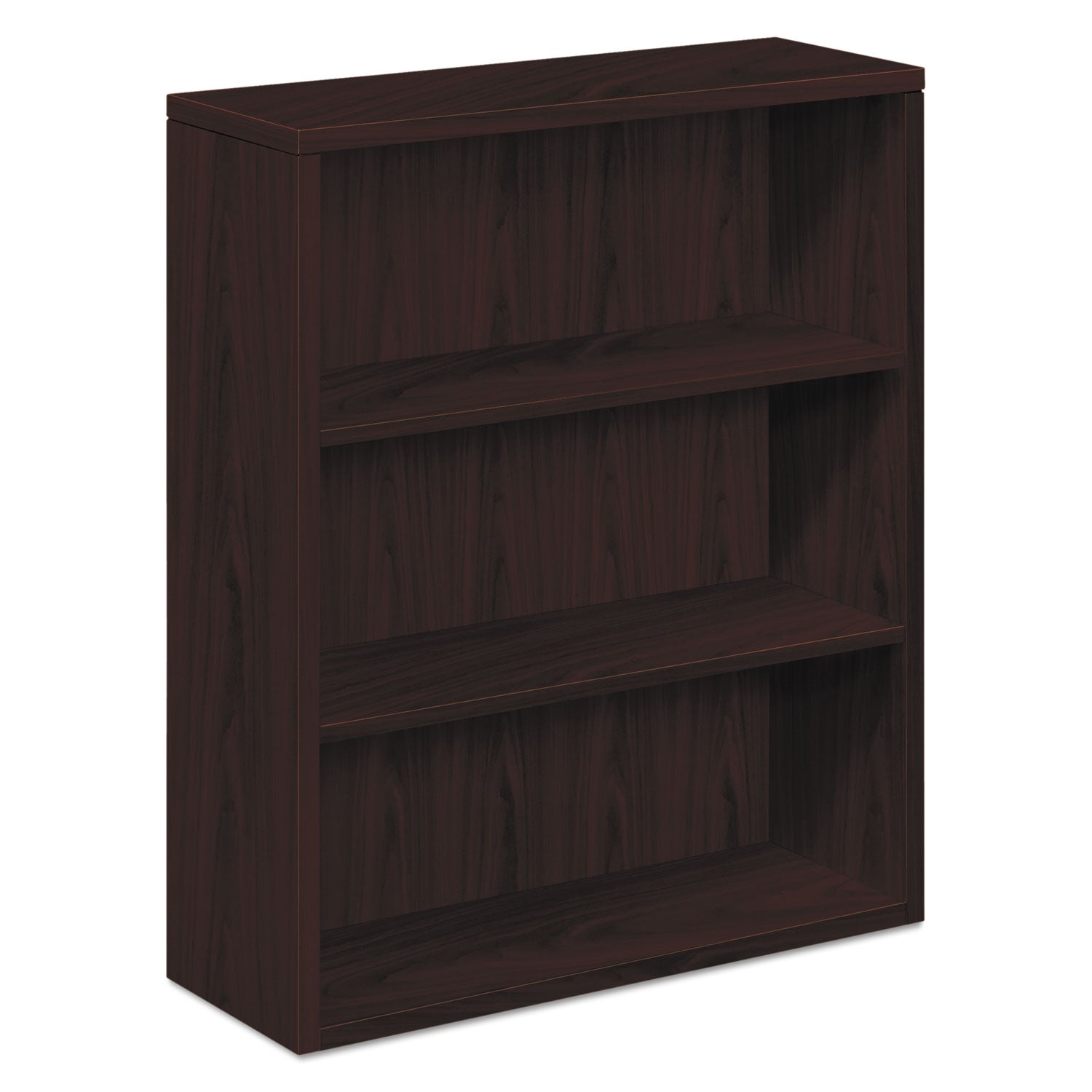 43.4" Height x 36" Width x 13.1" Depth - 3 Shelve(s) - Flat Edge - Finish: Mahogany - 1 Each