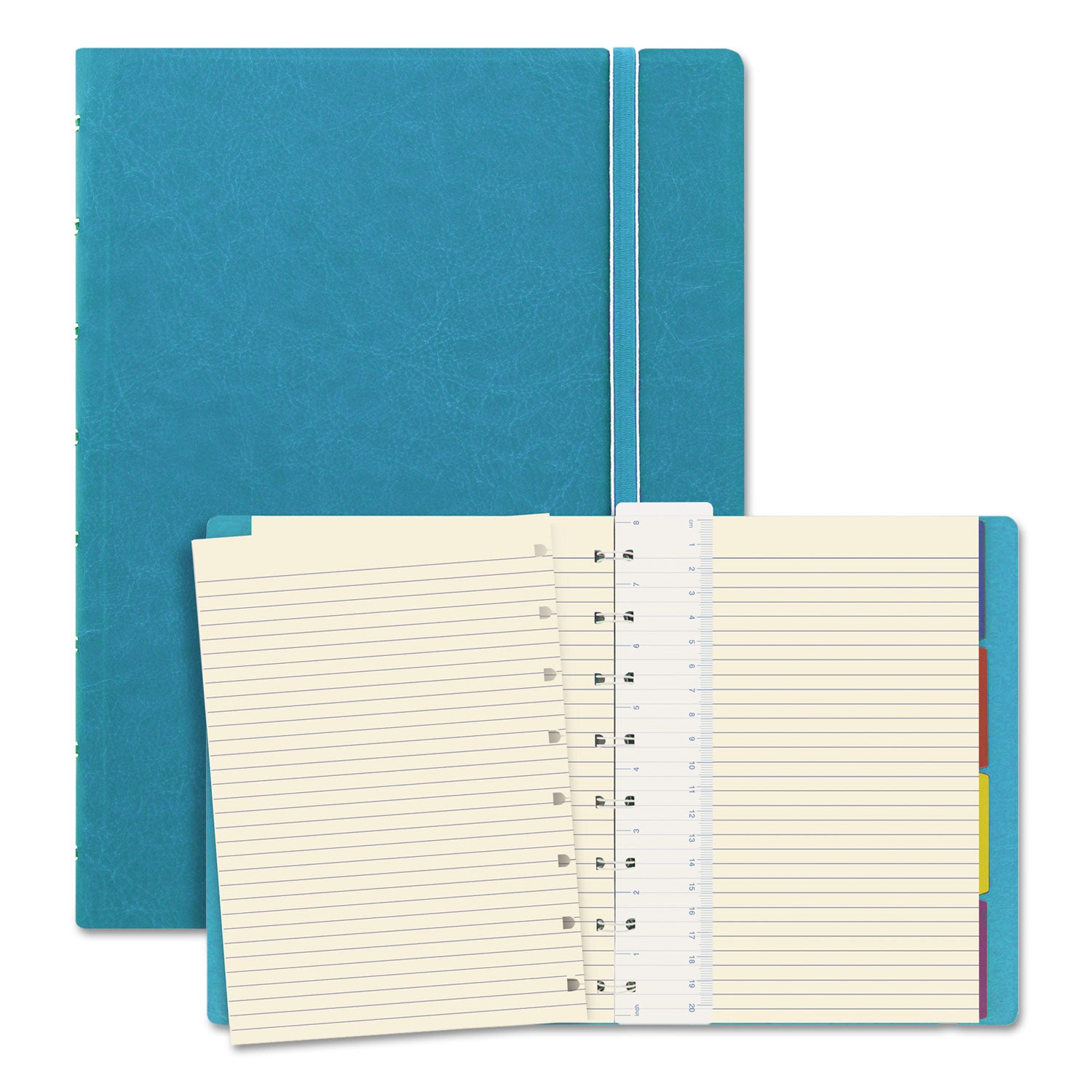 56 Sheets - Twin Wirebound - Ruled Margin - A5 - 8 1/4" x 5 3/4" Sheet Size - Cream Paper - Refillable, Elastic Closure, Storage Pocket, Page Marker, Indexed - Recycled - 1 Each