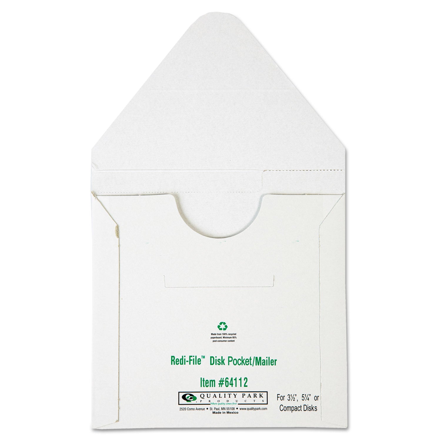 Disc/Diskette - 6" Width x 5 7/8" Length - White - Paperboard - 10 / Pack