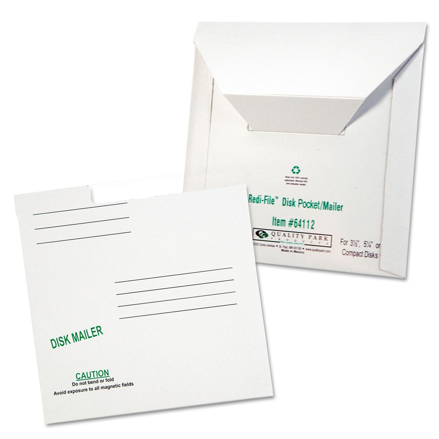 Disc/Diskette - 6" Width x 5 7/8" Length - White - Paperboard - 10 / Pack