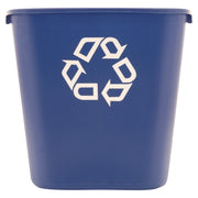 Rubbermaid Commercial Deskside Recycling Container - 7.03 gal Capacity - Rectangular - 15" Height x 14" Depth - Blue - 1 Each