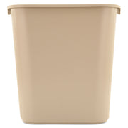 Rubbermaid Commercial 28 QT Medium Deskside Wastebasket - 7 gal Capacity - Rectangular - Durable, Dent Resistant, Rust Resistant, Easy to Clean - 15" Height x 10.5" Width x 14.5" Depth - Plastic - Beige - 1 Each