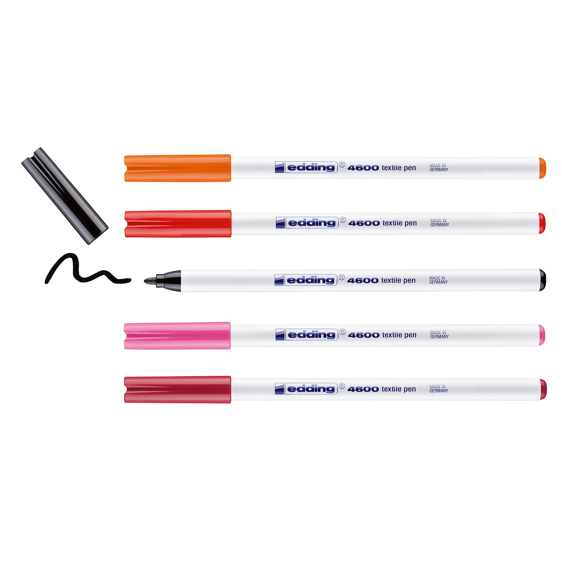 edding 4600 Textile Pen - Set of 5 - Warm
