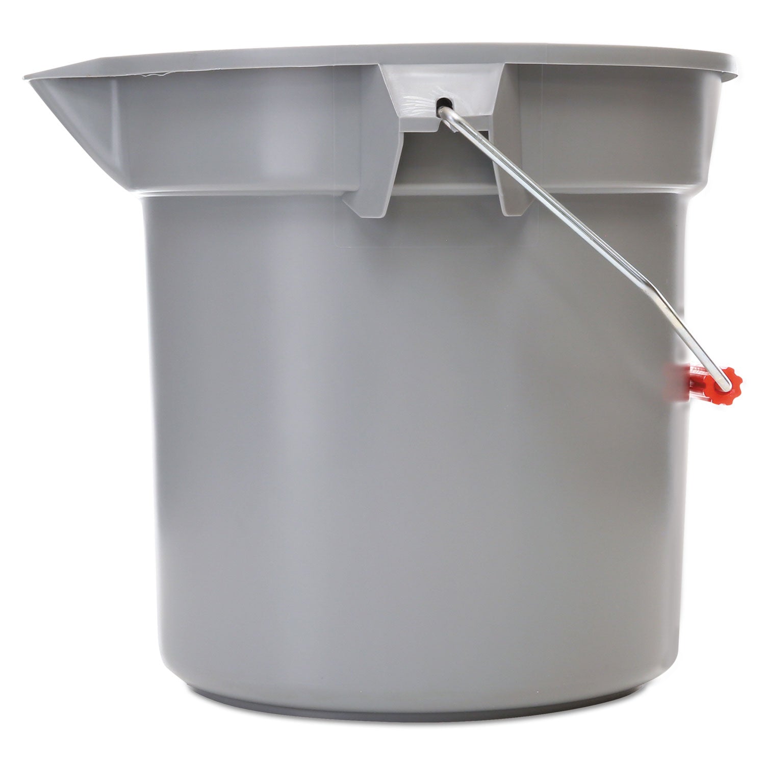 Rubbermaid Commercial Brute 14-quart Round Bucket - 3.50 gal - Heavy Duty, Rust Resistant, Bend Resistant, Graduated, Handle, Stackable - 11.3" - Plastic, Steel - Gray - 1 Each